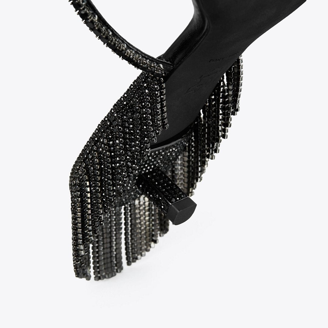 Tory Burch Miller Crystal Kitten Heel PERFECT BLACK / JET