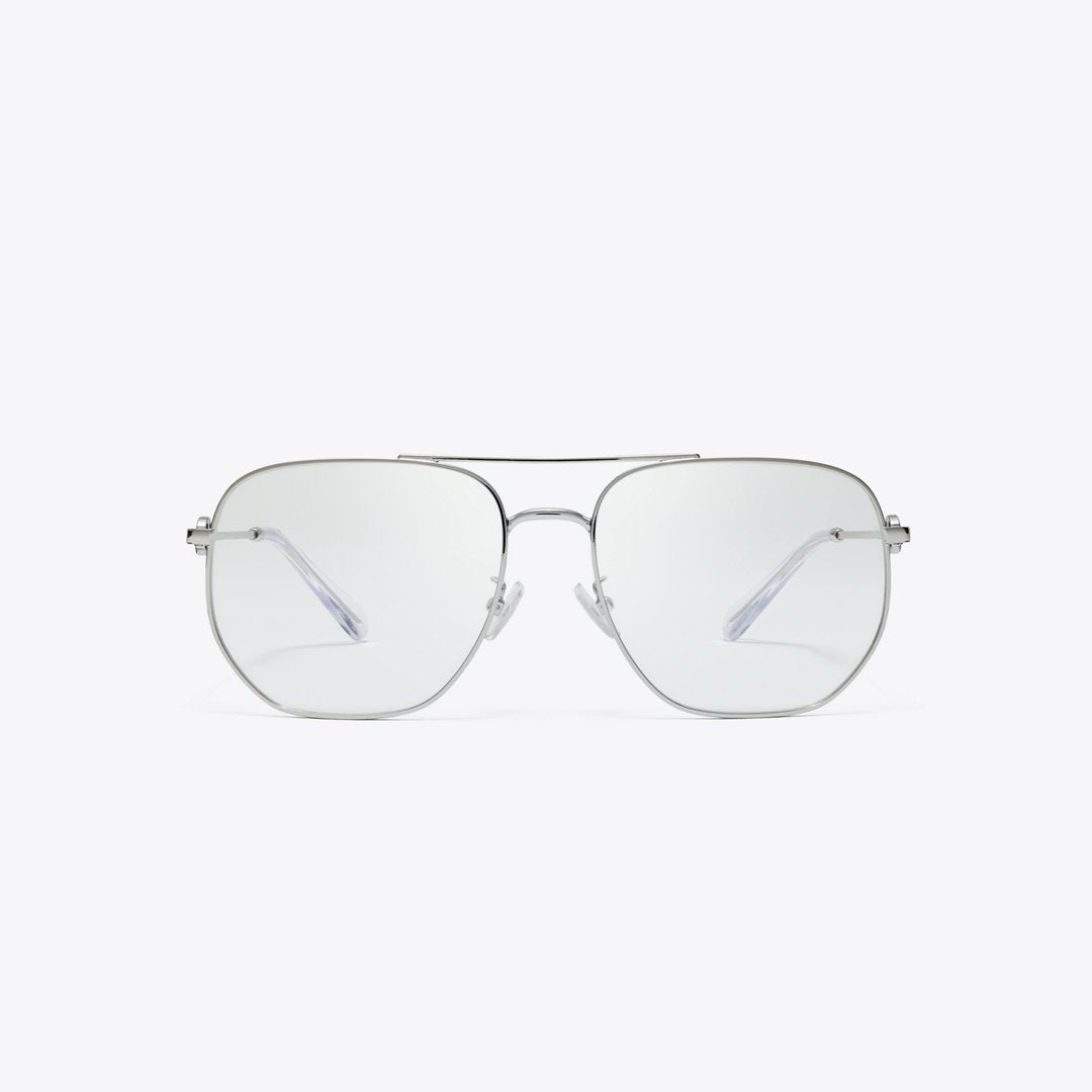Tory Burch Miller Metal Pilot Eyeglasses SILVER