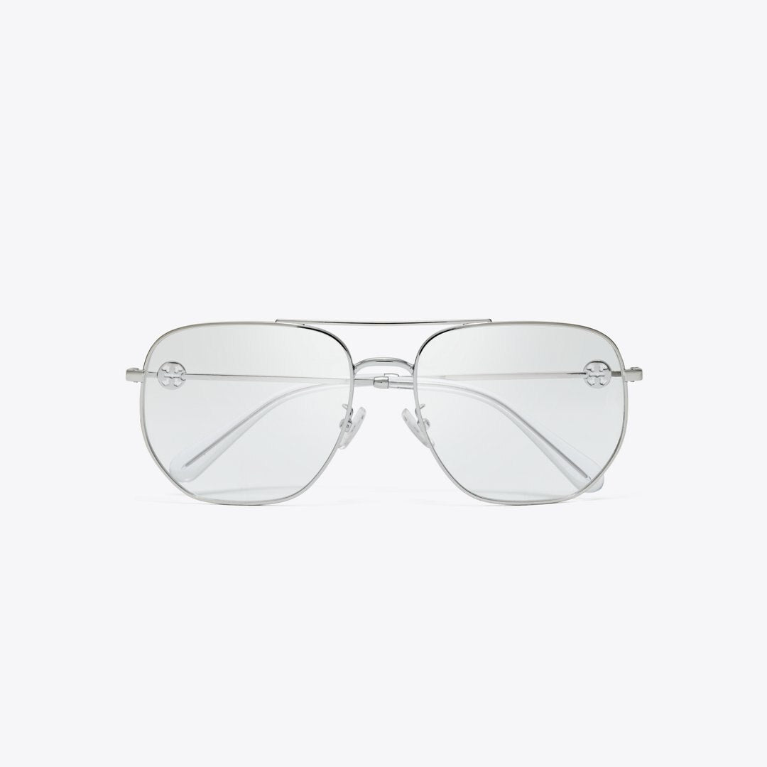 Tory Burch Miller Metal Pilot Eyeglasses SILVER