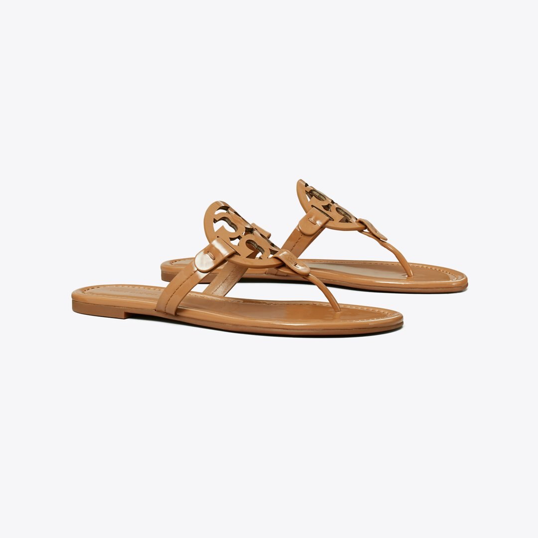 Tory Burch Miller Patent Sandal Tan