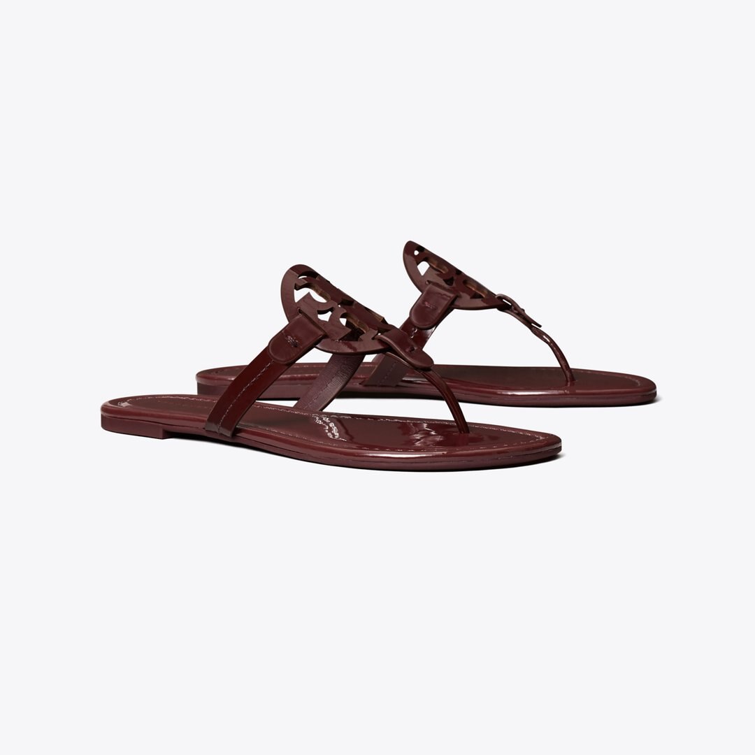 Tory Burch Miller Patent Sandal DARK CARMINE
