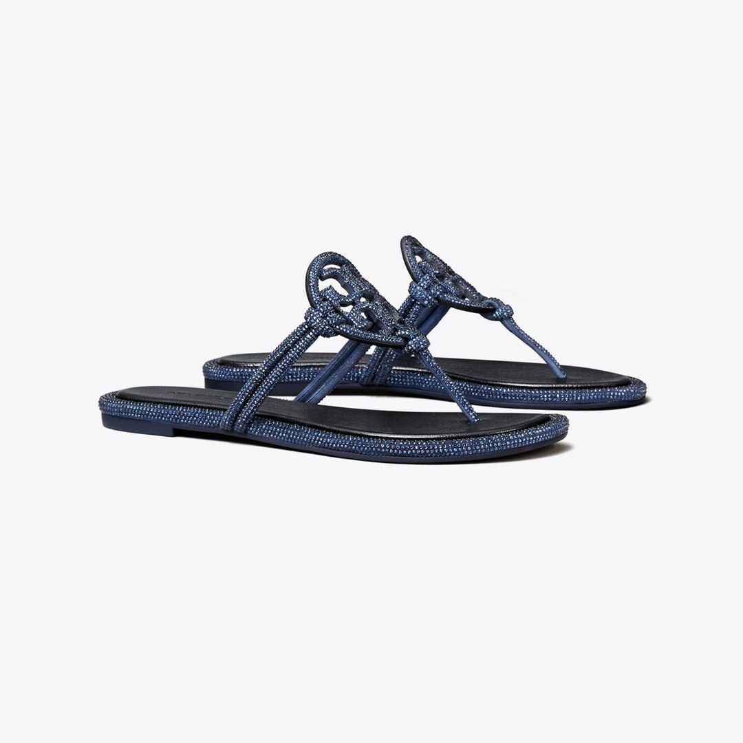 Tory Burch Miller Pav Knotted Sandal PERFECT NAVY
