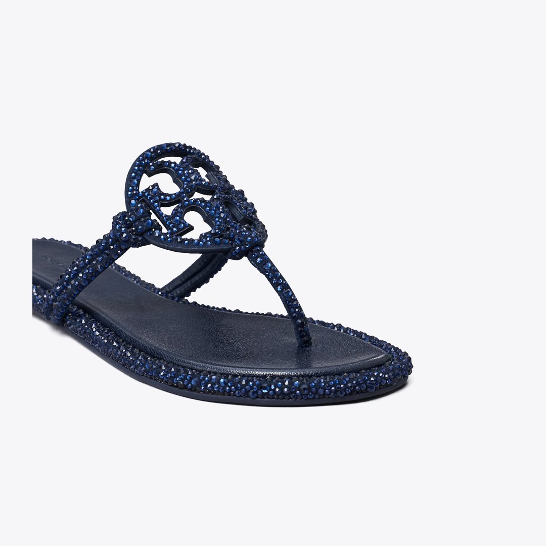 Tory Burch Miller Pav Knotted Sandal NEW NAVY