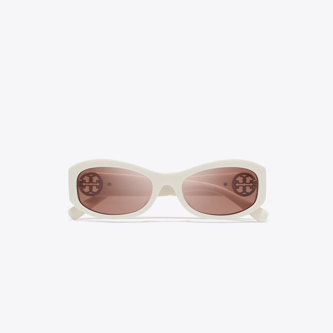Tory Burch Miller Rectangle Sunglasses BONE/LIGHT BROWN
