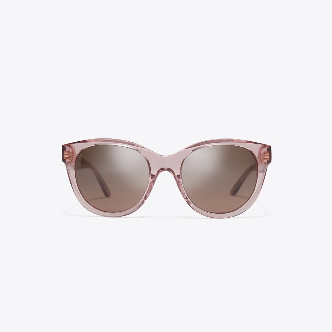Tory Burch Miller Round TRANSPARENT PINK/ DARK BROWN