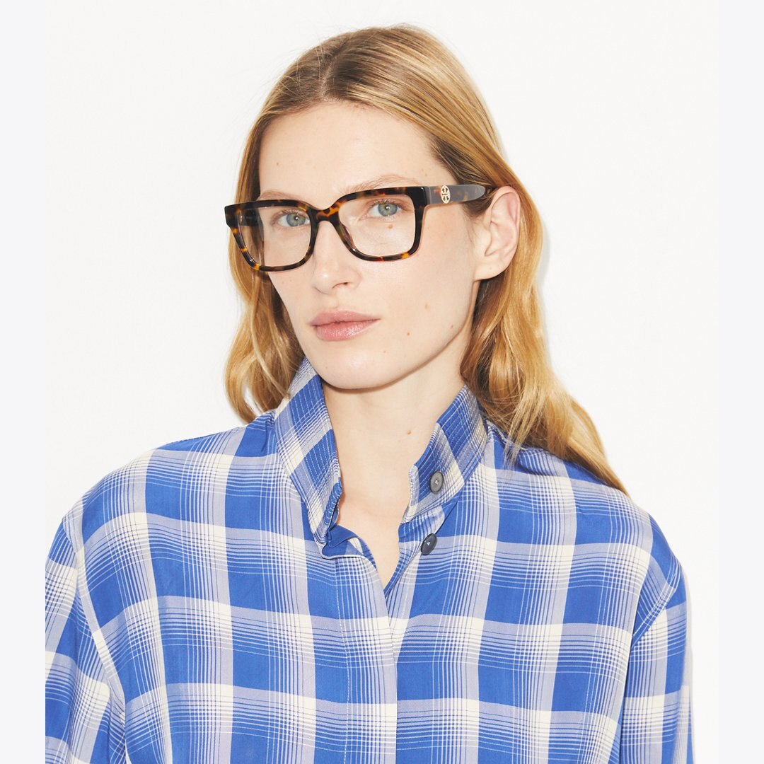 Tory Burch Miller Square Eyeglasses DARK TORTOISE