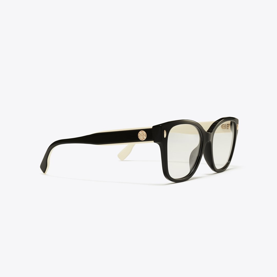 Tory Burch Miller Square Eyeglasses BLACK/IVORY