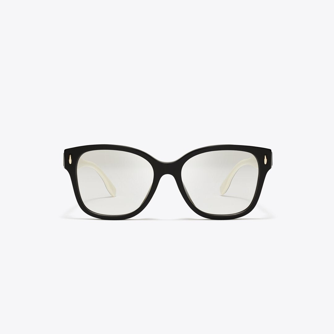 Tory Burch Miller Square Eyeglasses BLACK/IVORY