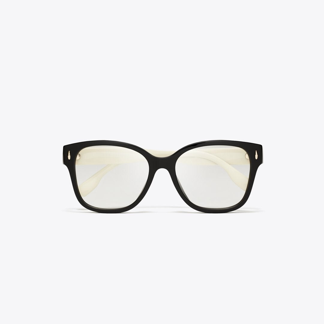 Tory Burch Miller Square Eyeglasses BLACK/IVORY