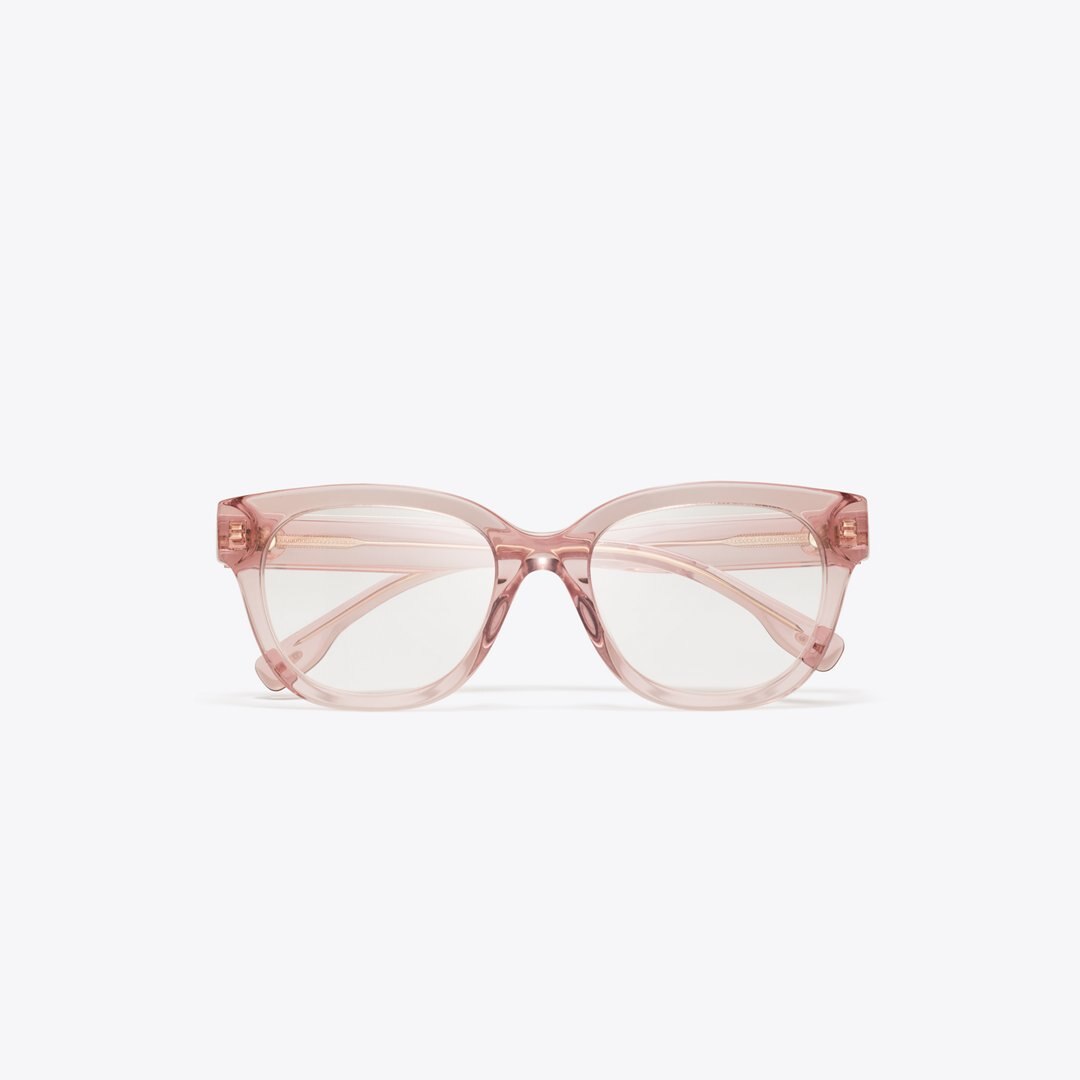 Tory Burch Miller Square Eyeglasses TRANSPARENT LIGHT PINK