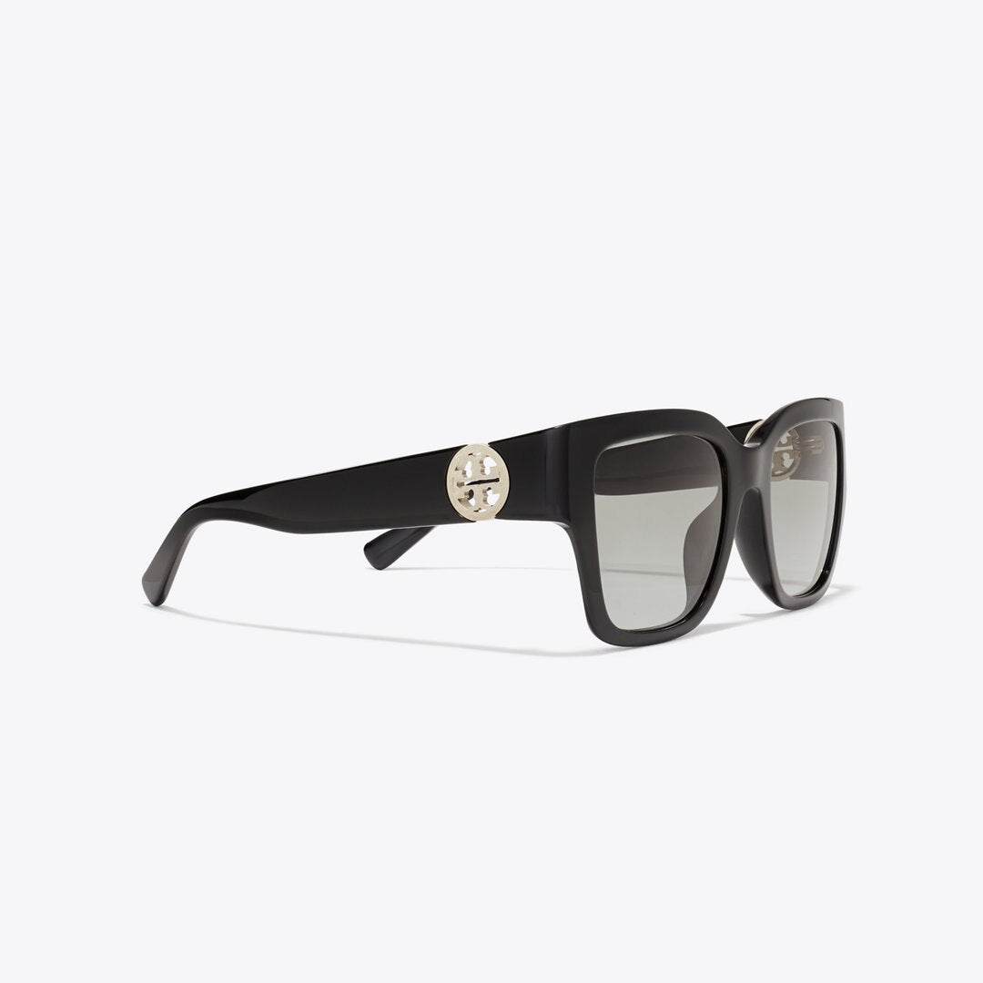 Tory Burch Miller Square Sunglasses BLACK/GRAY GRADIENT