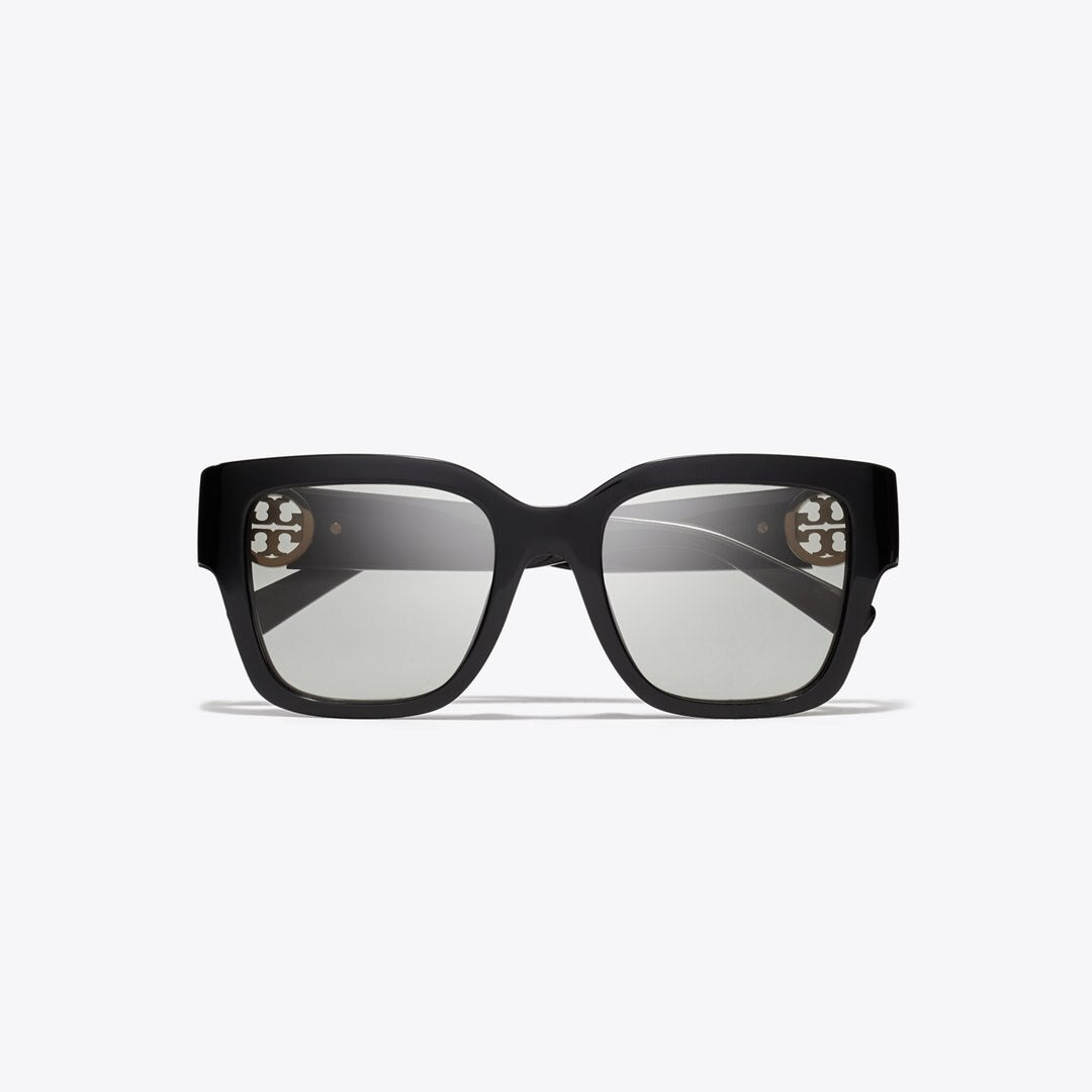 Tory Burch Miller Square Sunglasses BLACK/GRAY GRADIENT