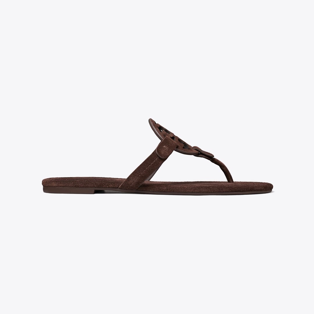 Tory Burch Miller Suede Sandal DARK COCOA