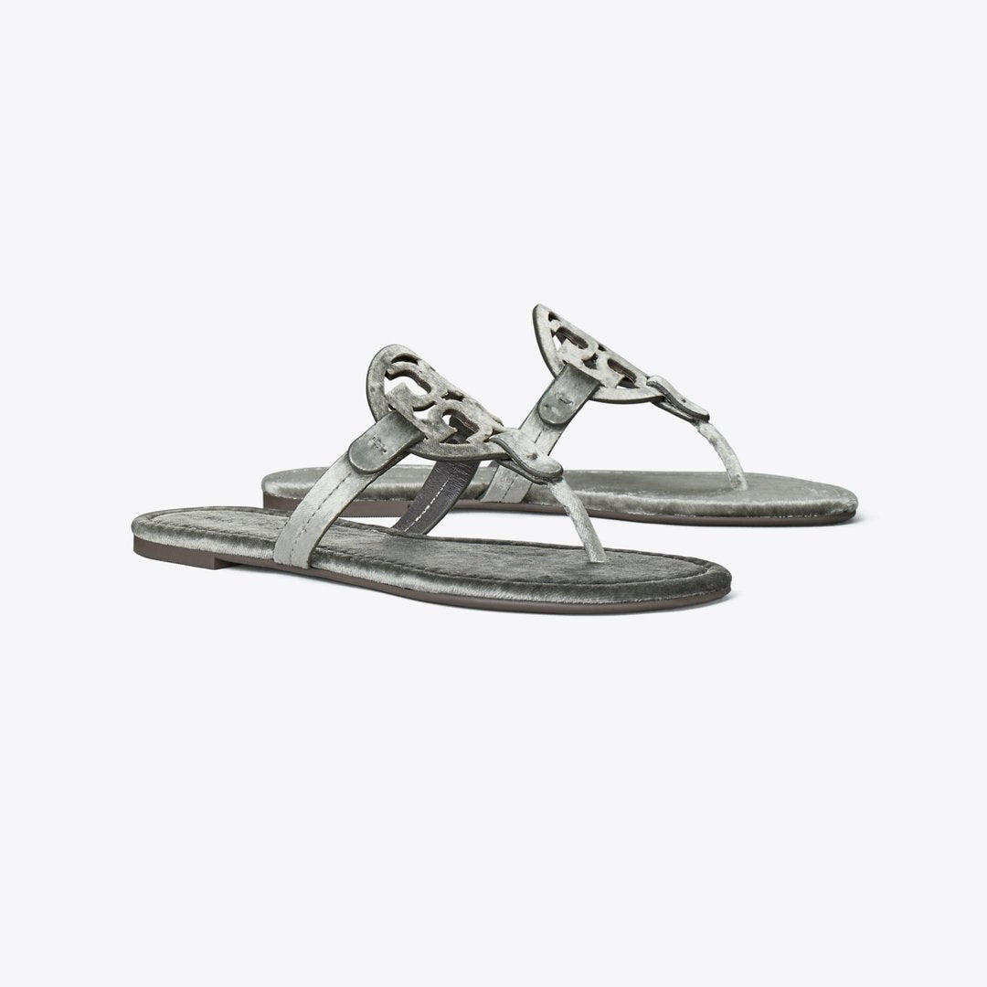 Tory Burch Miller Velvet Sandal LAVA GREY
