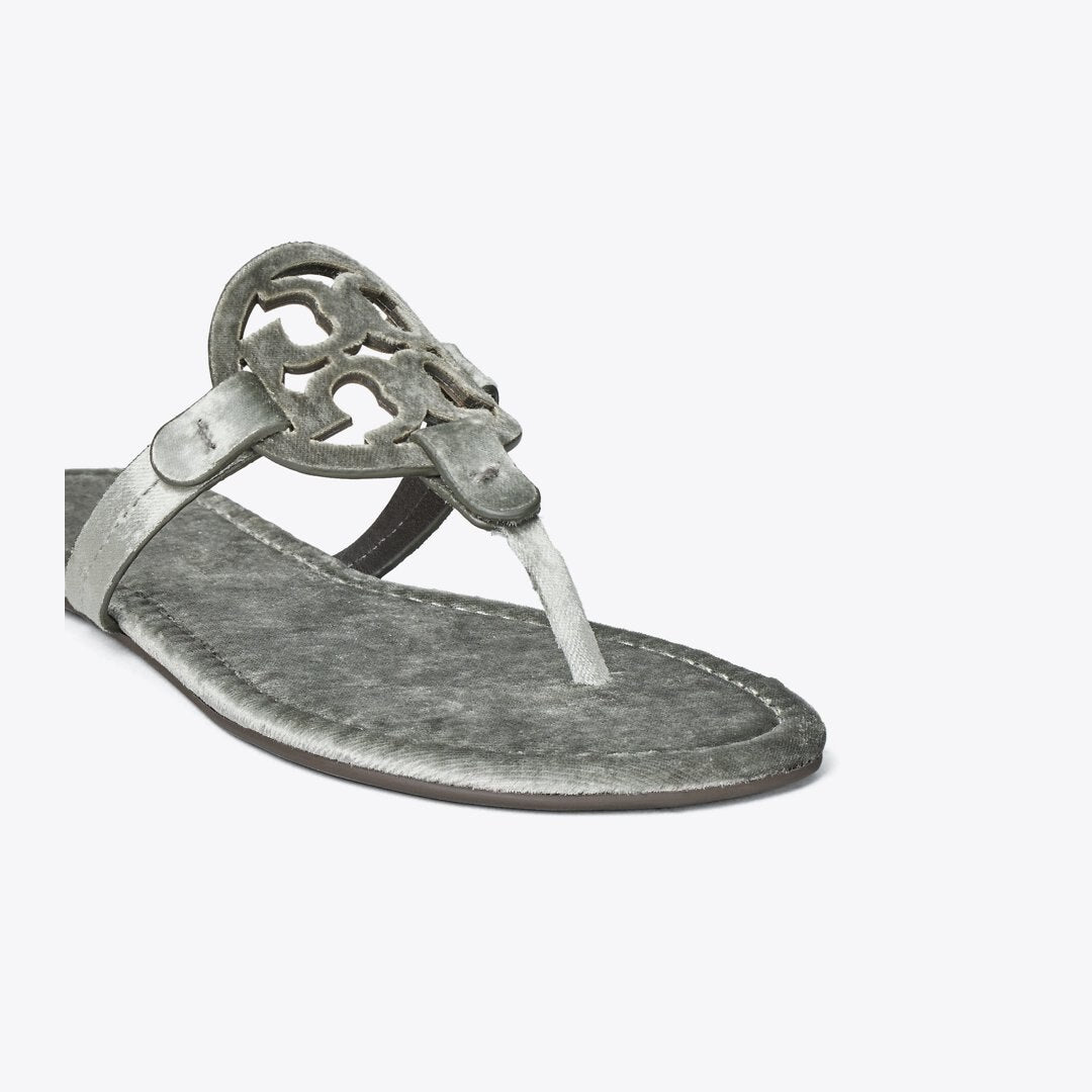 Tory Burch Miller Velvet Sandal LAVA GREY