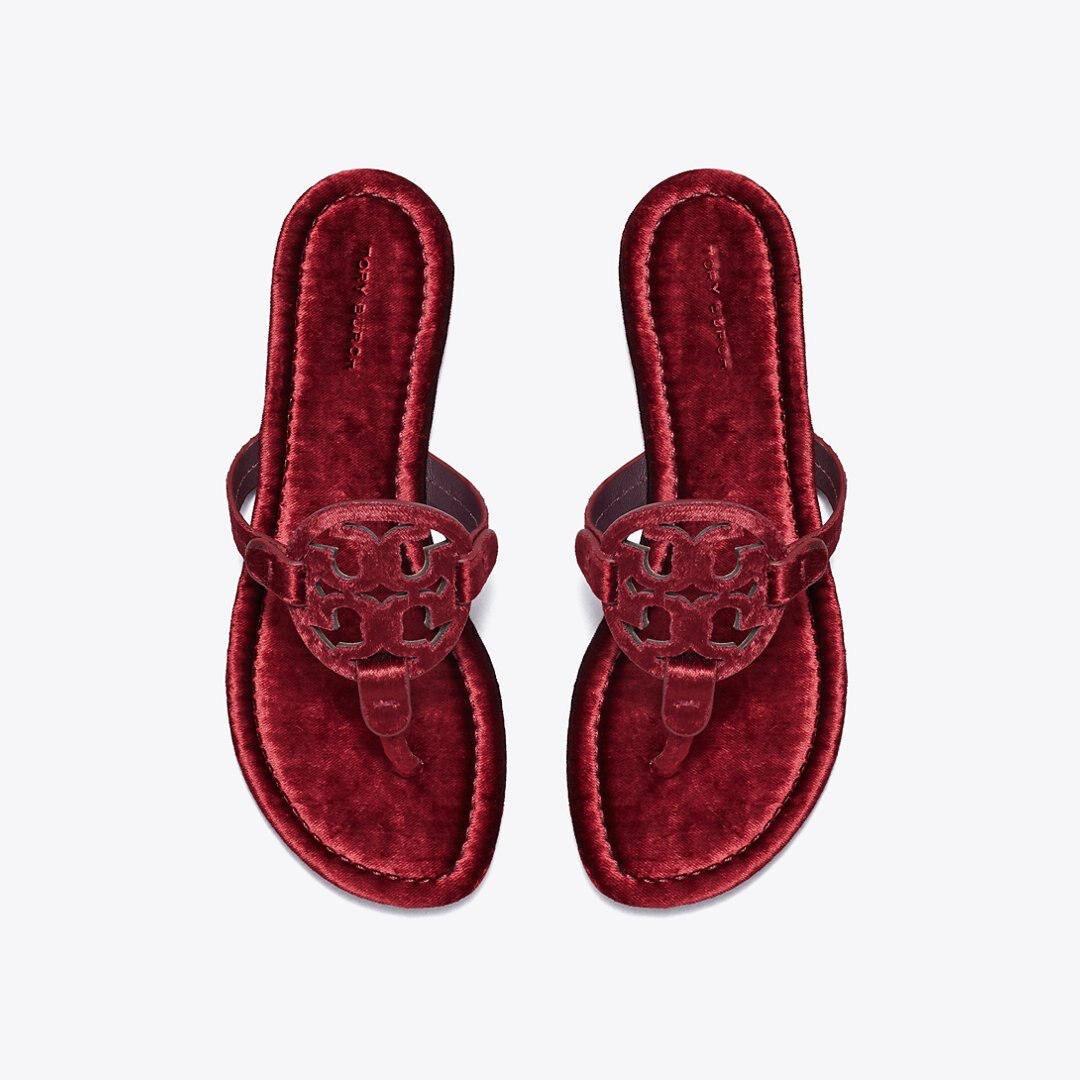 Tory Burch Miller Velvet Sandal BURGUNDY BERRY