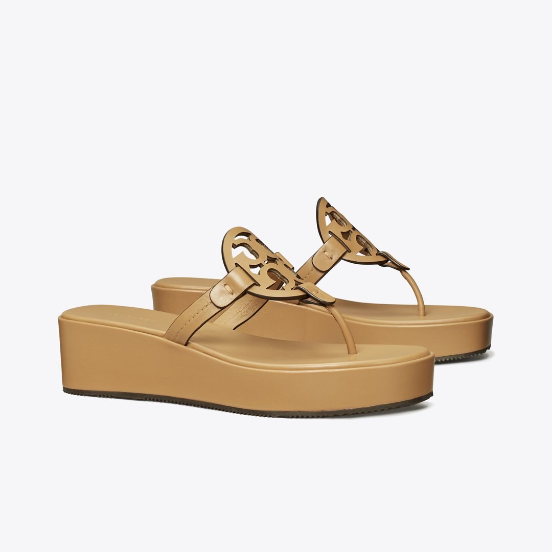 Tory Burch Miller Wedge Sandal GINGER SHORTBREAD