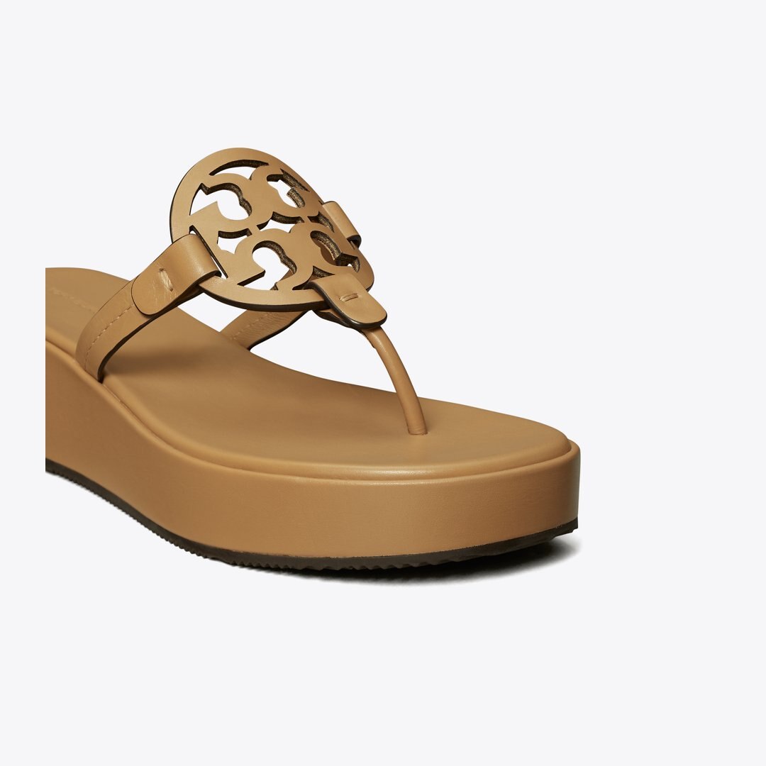 Tory Burch Miller Wedge Sandal GINGER SHORTBREAD