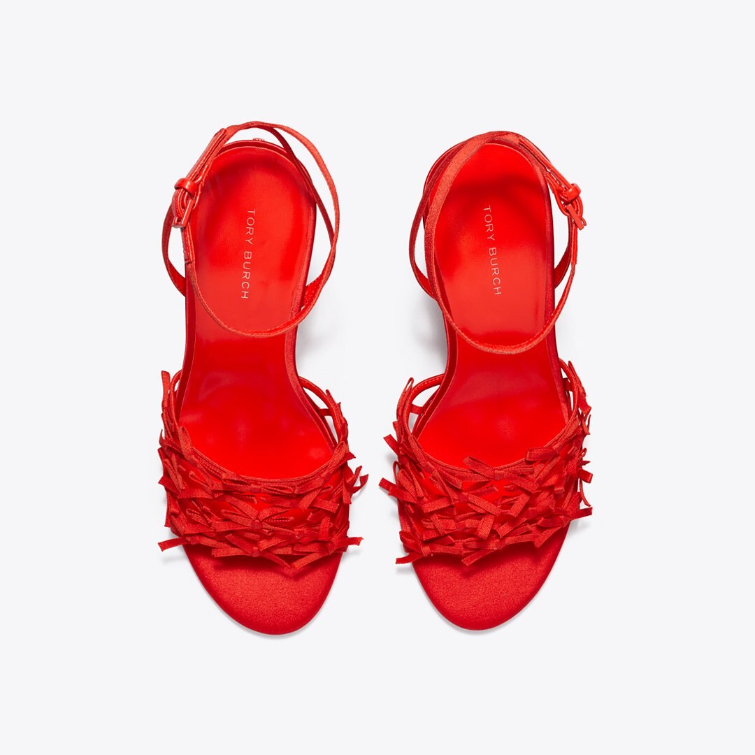 Tory Burch Mini Bow Espadrille Wedge BLAZING RED / BLAZING RED