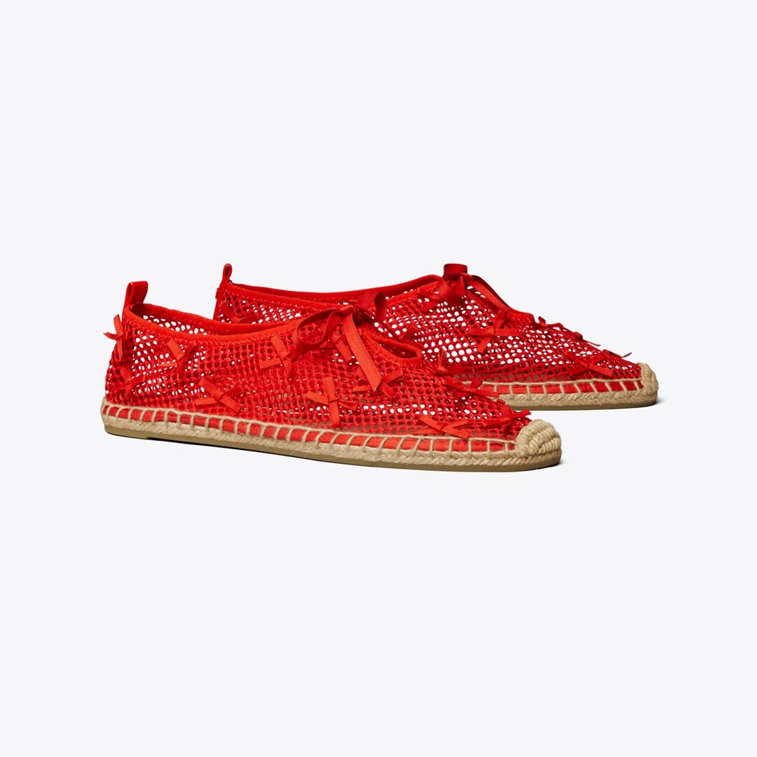 Tory Burch Mini Bow Mesh Espadrille BLAZING RED / BLAZING RED