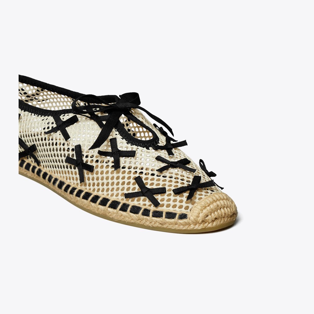 Tory Burch Mini Bow Mesh Espadrille PEACH / PERFECT BLACK