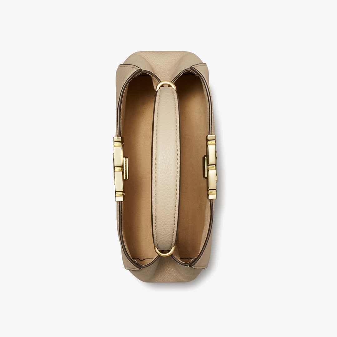 Tory Burch Mini Eleanor Soft Satchel Light Stone