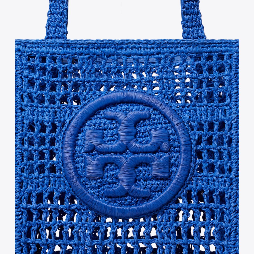 Tory Burch Mini Ella Hand-Crocheted Tote Evening Blue