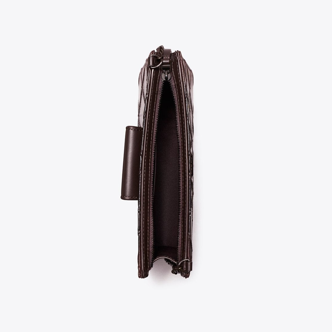 Tory Burch Mini Fleming Patent Crossbody Deep Burgundy