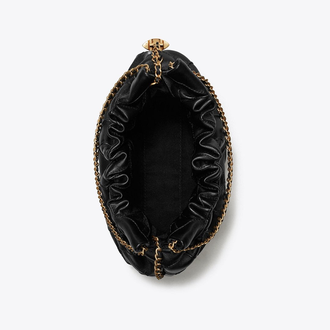 Tory Burch Mini Fleming Soft Hobo Bag Black