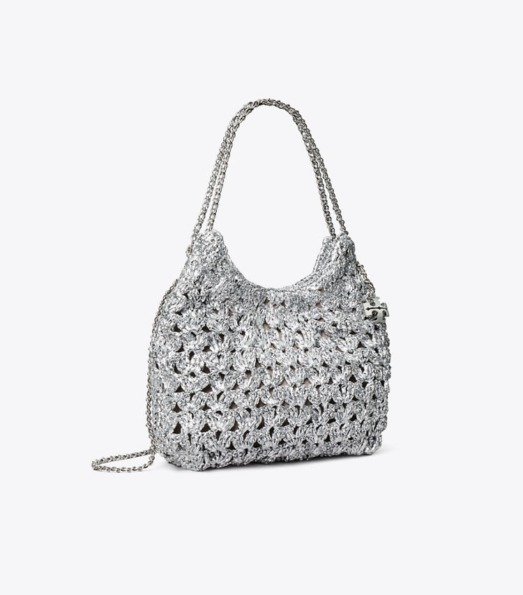 Mini Fleming Woven Hobo Bag Silver Silver