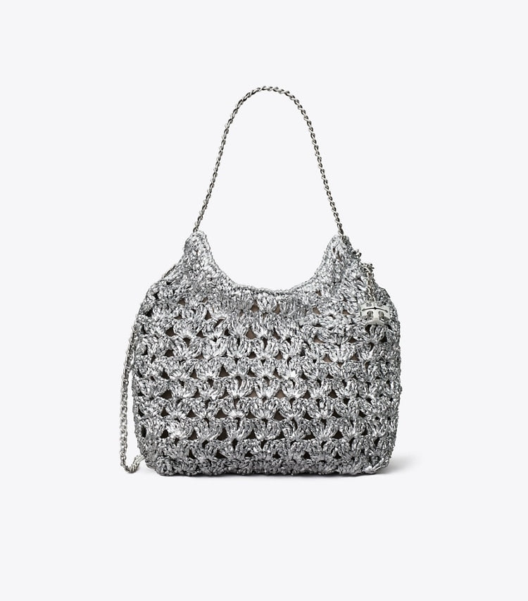 Mini Fleming Woven Hobo Bag Silver Silver