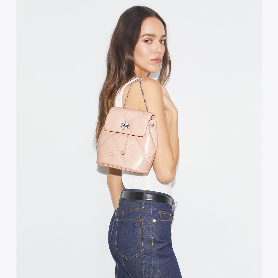 Tory Burch Mini Kira Diamond Quilt Backpack Soft Pink
