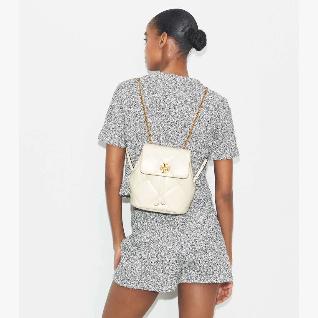 Tory Burch Mini Kira Diamond Quilt Backpack Warm White