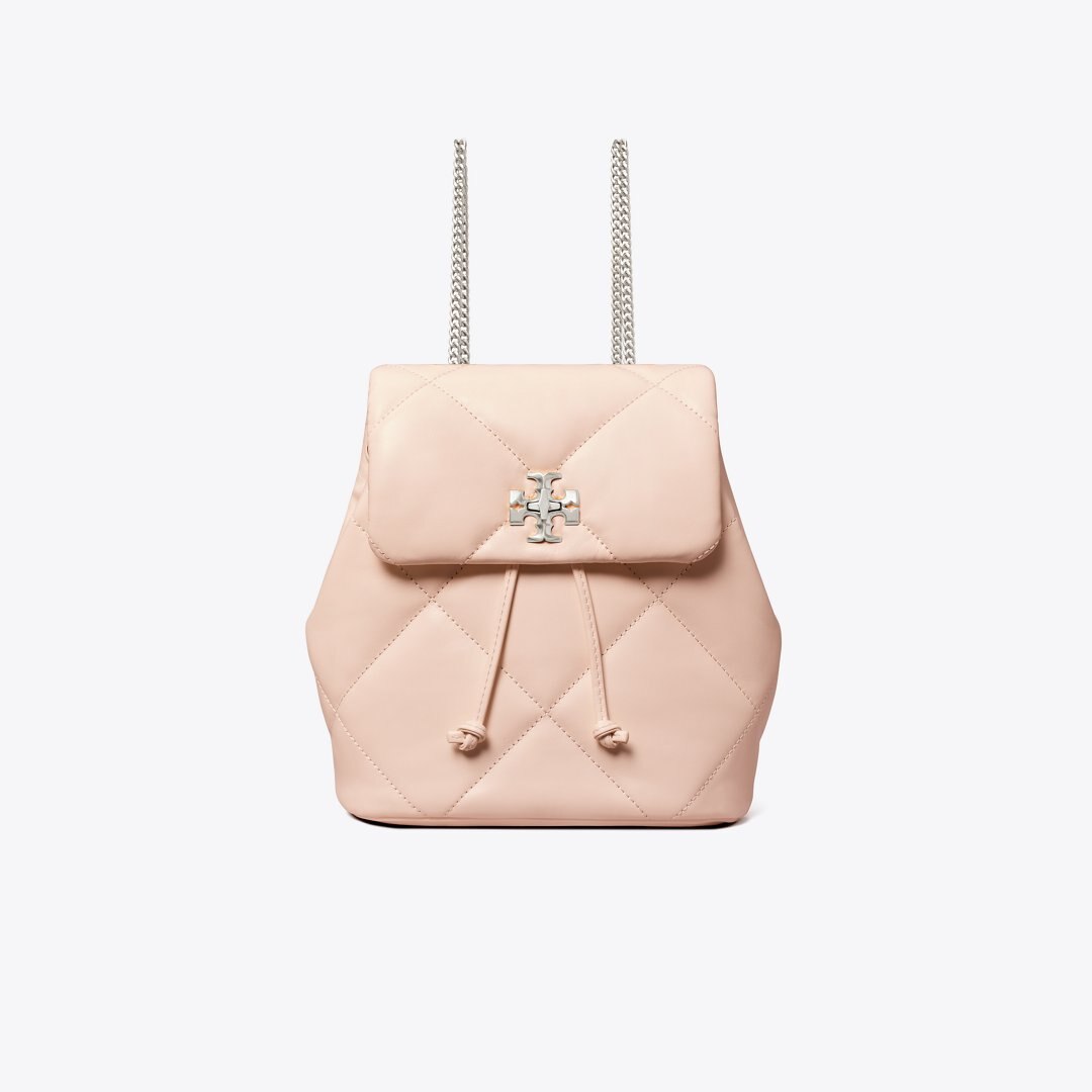 Tory Burch Mini Kira Diamond Quilt Backpack Soft Pink