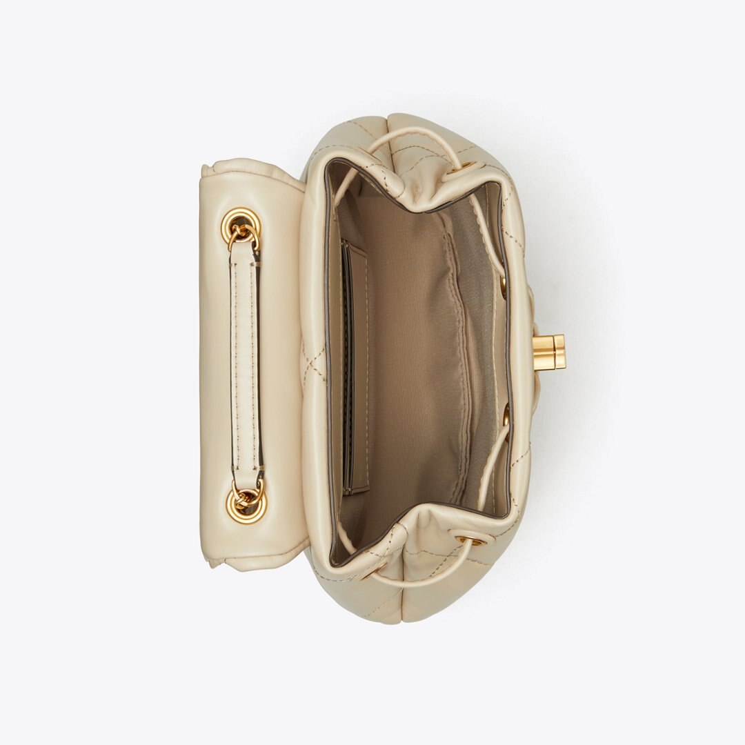 Tory Burch Mini Kira Diamond Quilt Backpack Light Stone