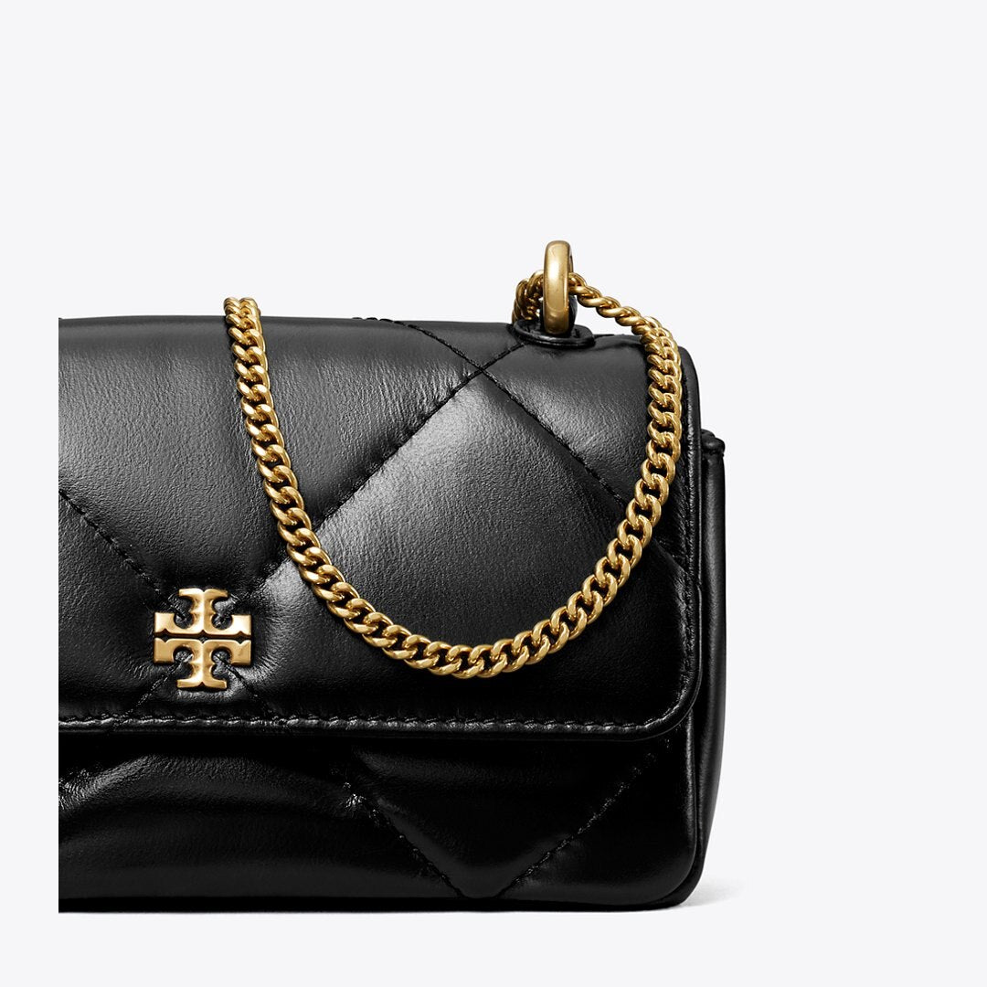Tory Burch Mini Kira Diamond Quilt Flap Bag Black