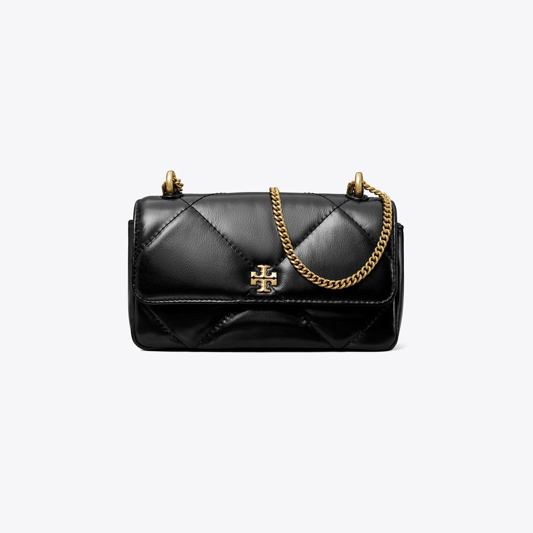 Tory Burch Mini Kira Diamond Quilt Flap Bag Black