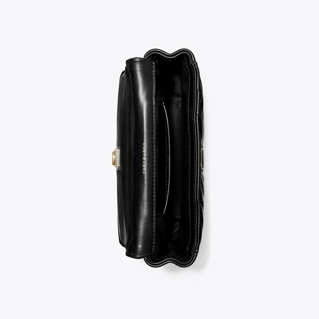 Tory Burch Mini Kira Diamond Quilt Flap Bag Black