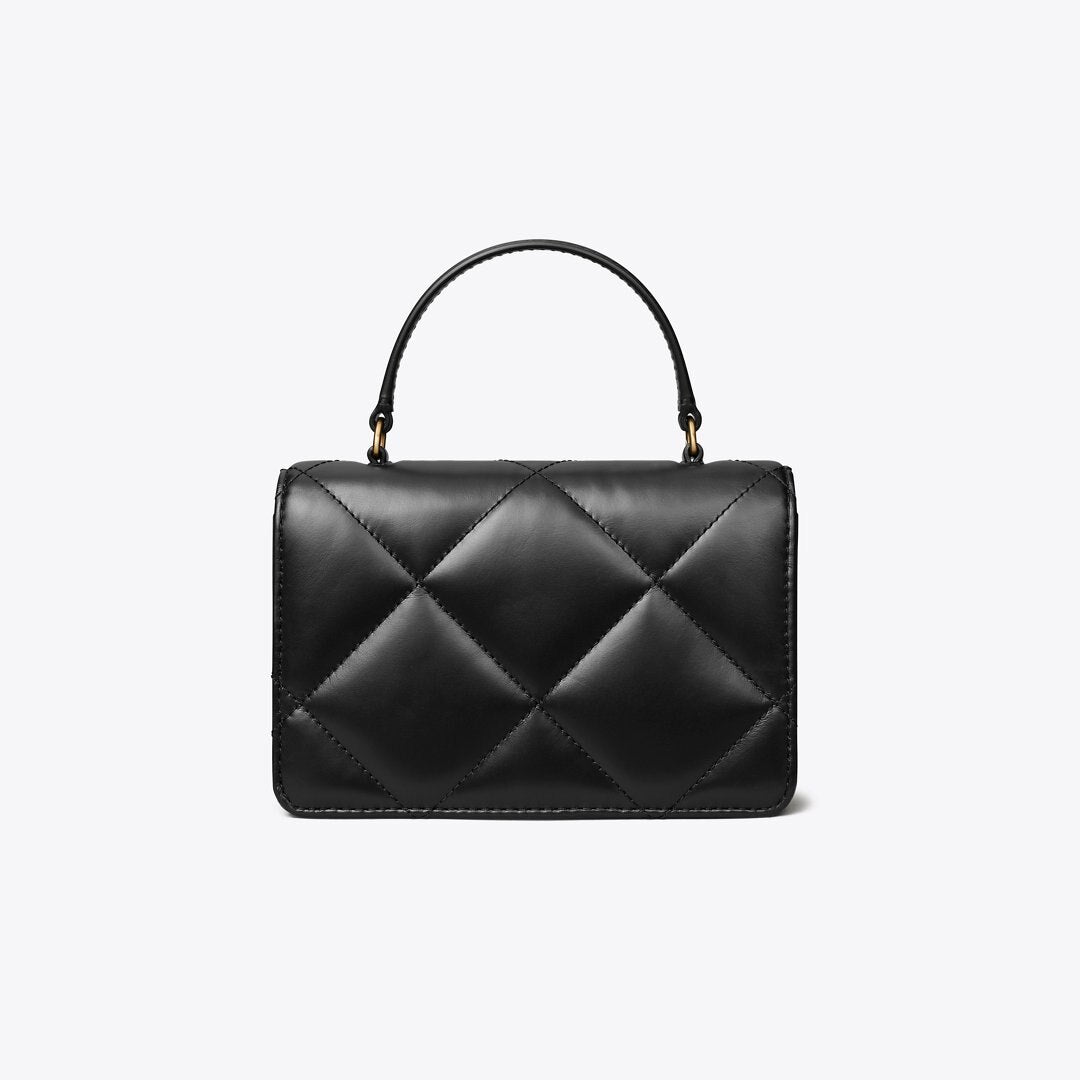 Tory Burch Mini Kira Diamond Quilt Top-Handle Crossbody Black