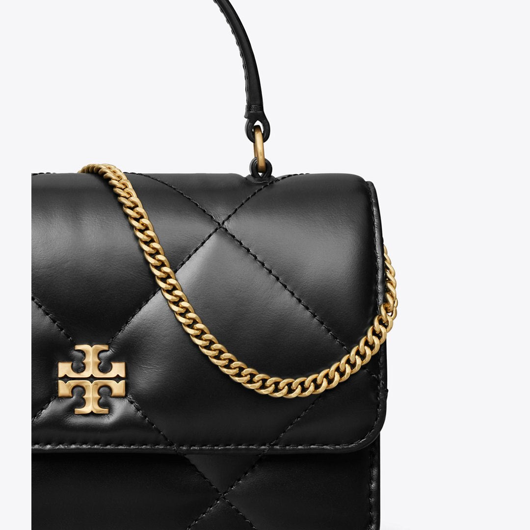 Tory Burch Mini Kira Diamond Quilt Top-Handle Crossbody Black