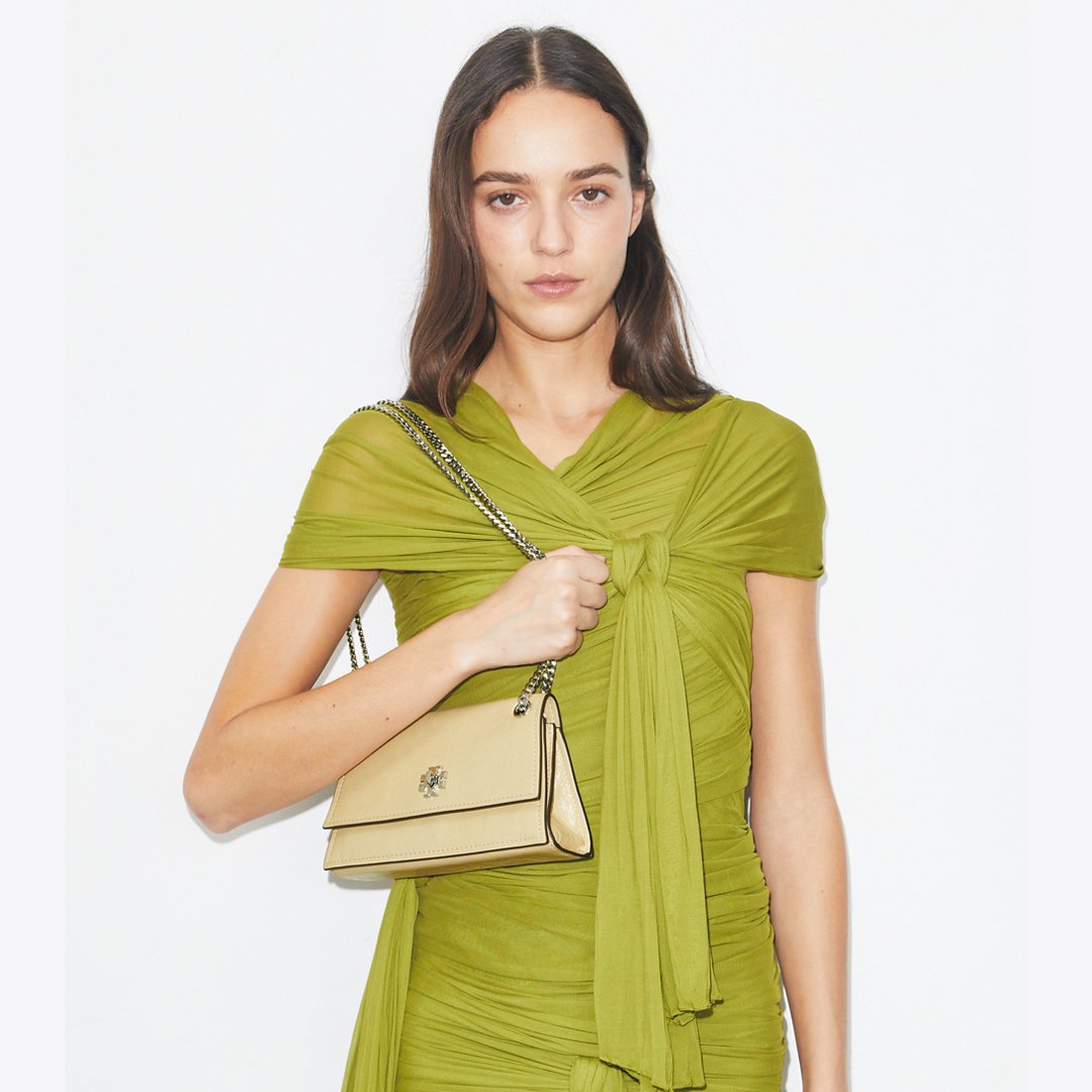 Tory Burch Mini Kira Turnlock Shoulder Bag Praline