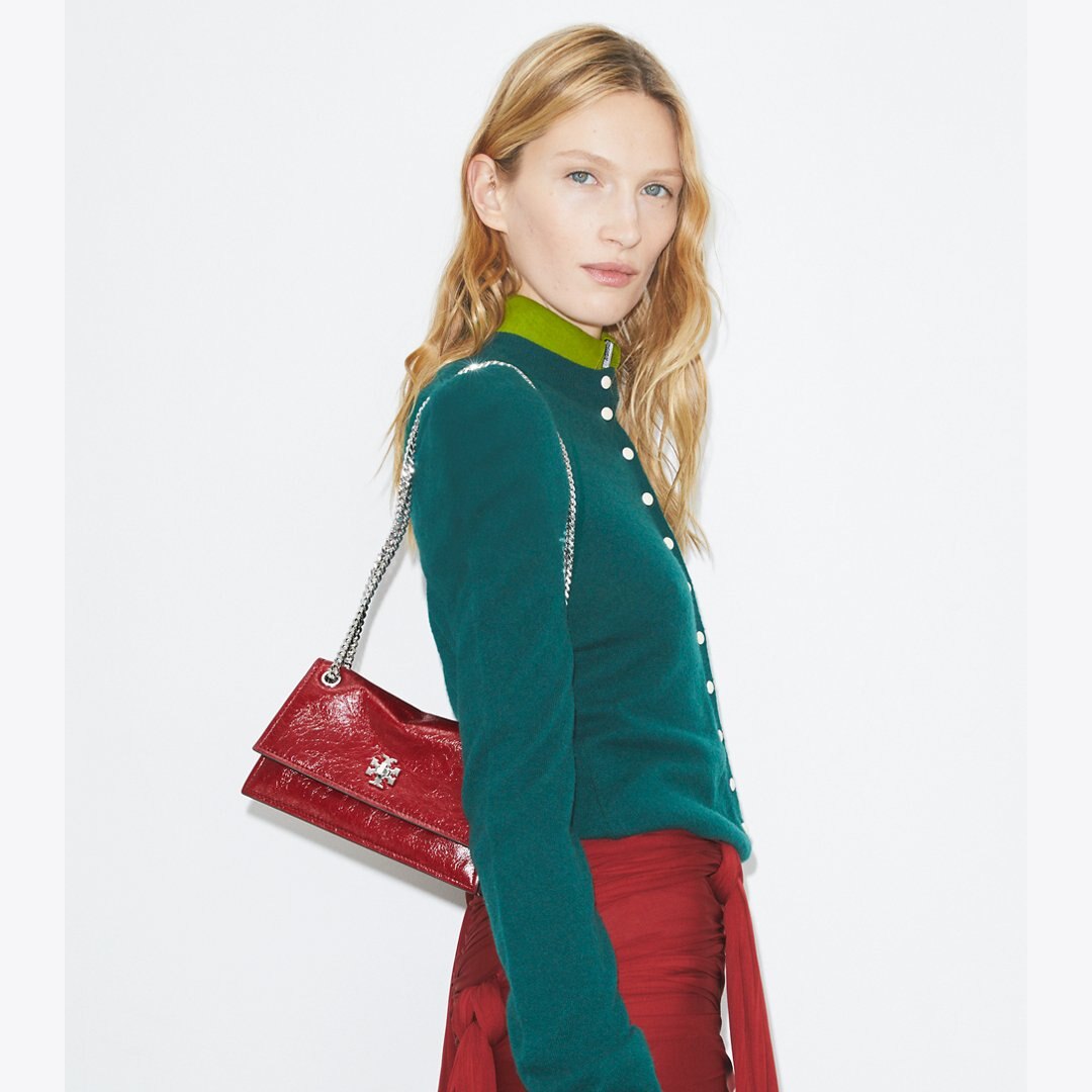 Tory Burch Mini Kira Turnlock Shoulder Bag Red