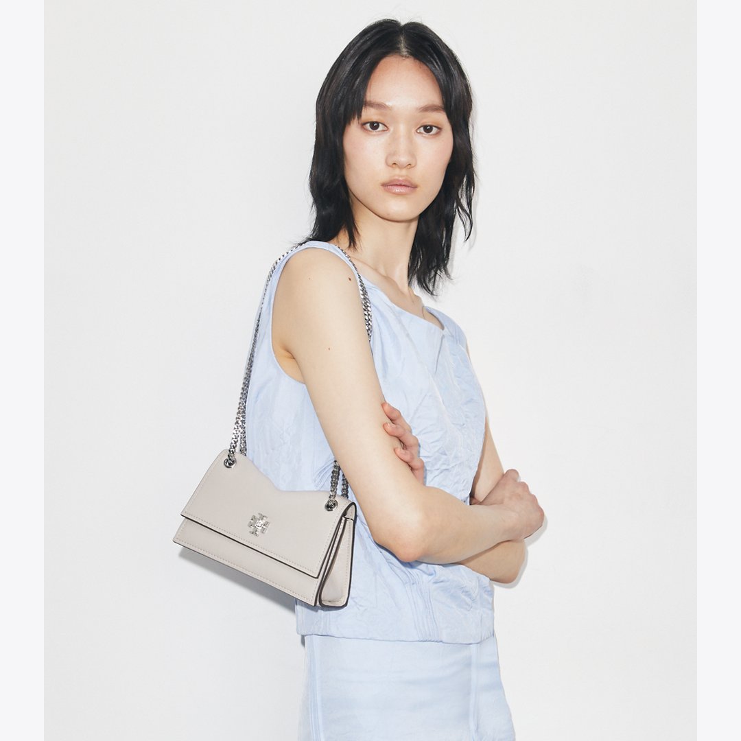 Tory Burch Mini Kira Turnlock Shoulder Bag Dove Gray