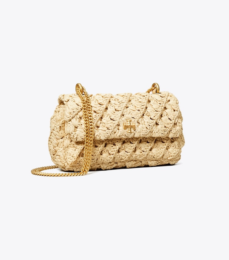 Tory Burch Mini Kira Woven Flap Bag Natural Natural
