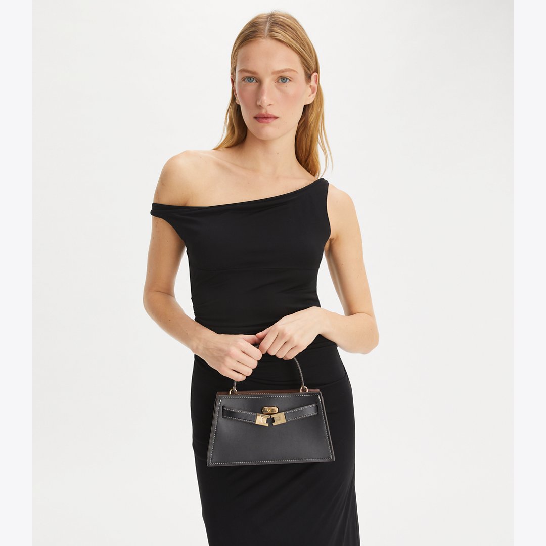 Tory Burch Mini Lee Radziwill Top-Handle Bag Black
