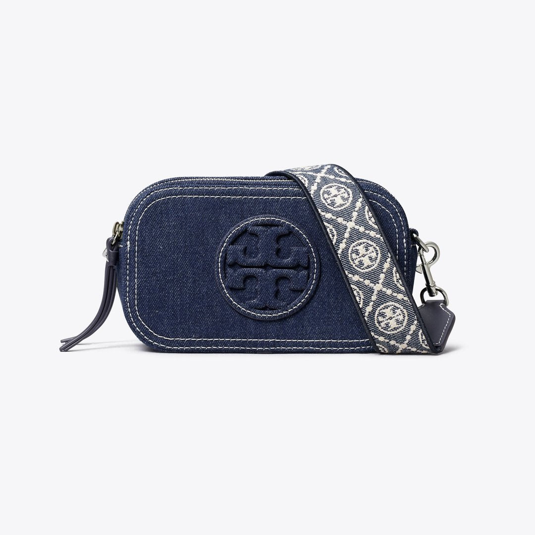 Tory Burch Mini Miller Denim Crossbody Bag Royal Navy