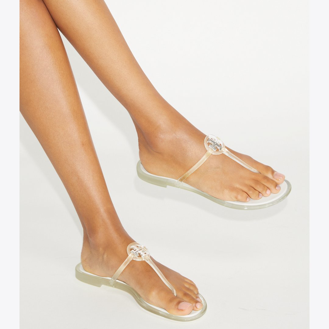Tory Burch Mini Miller Jelly Sandal CLEAR / SILVER