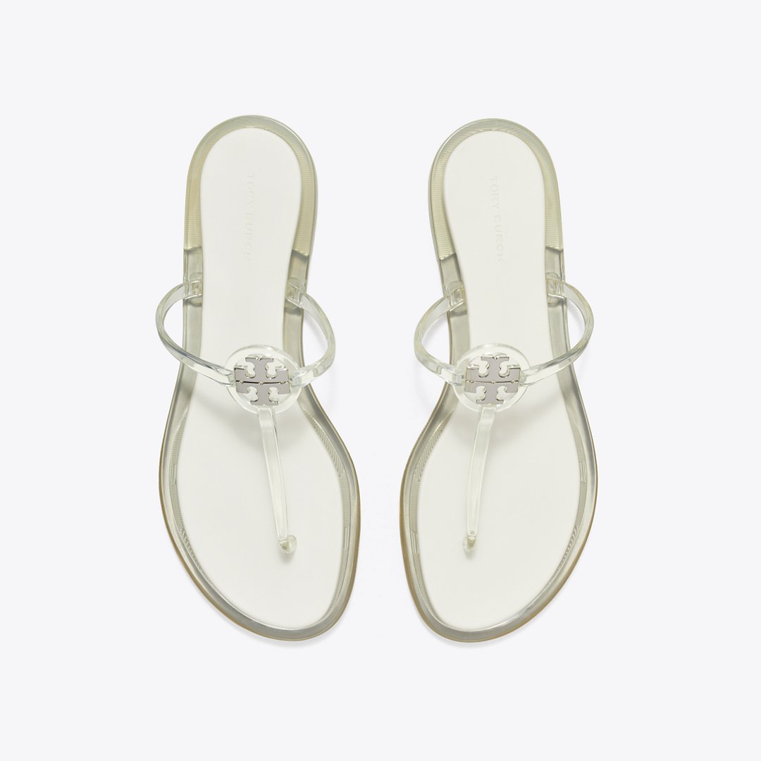 Tory Burch Mini Miller Jelly Sandal CLEAR / SILVER