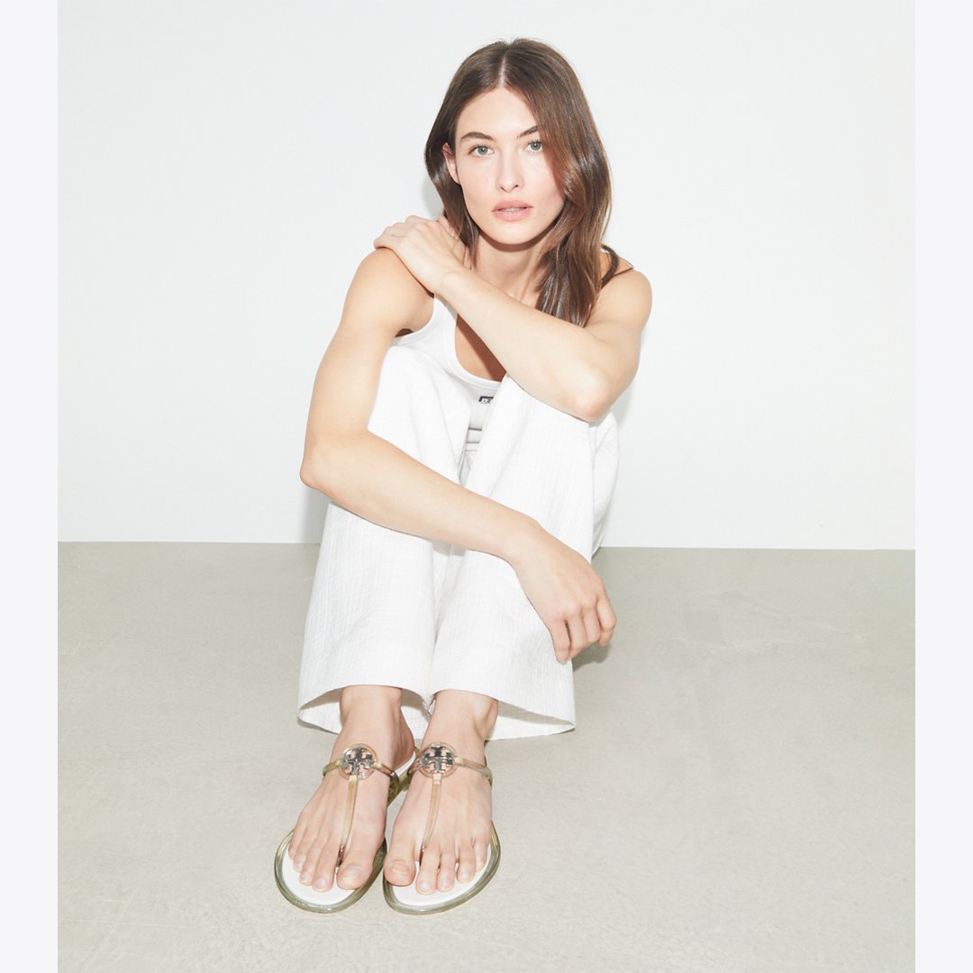Tory Burch Mini Miller Jelly Sandal CLEAR / SILVER