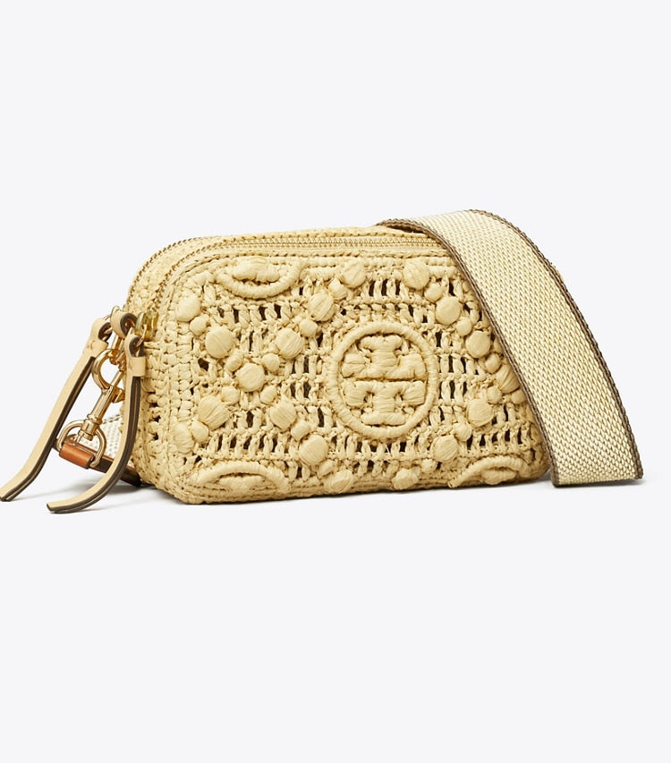 Tory Burch Mini Miller Raffia Crossbody Bag Natural Natural
